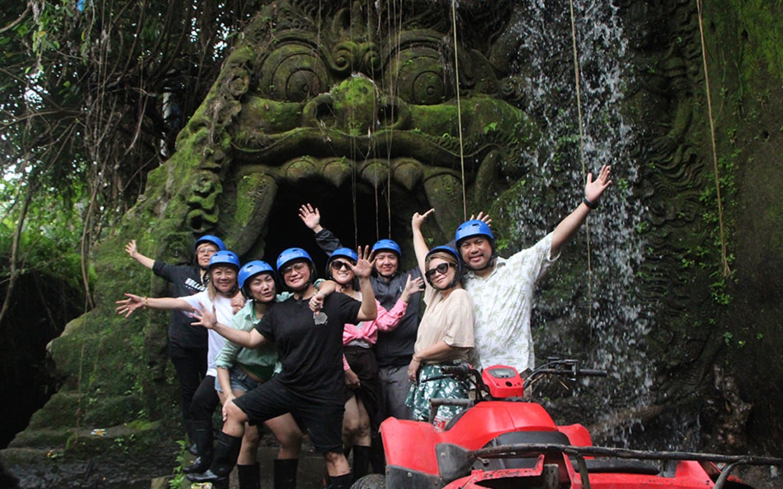 Hit the gas and navigate your ATV through exciting muddy terrain, surrounded by lush tropical greenery.