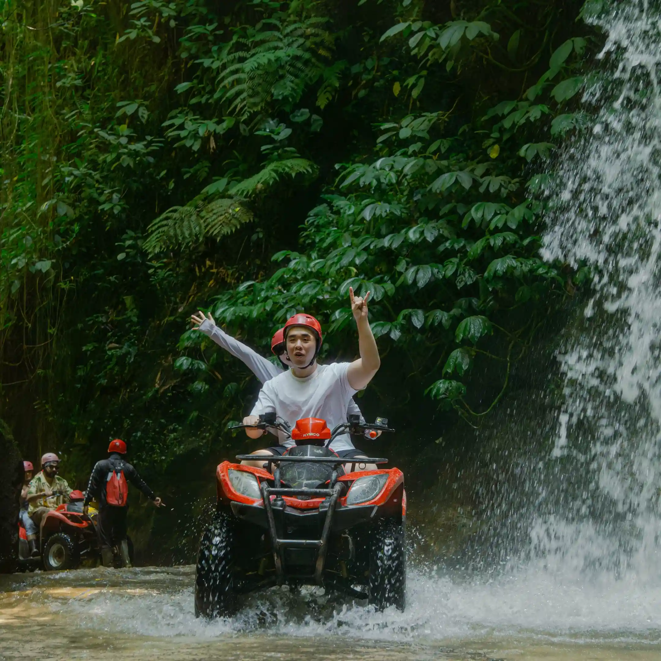 Group of ATVs in the rice terraces